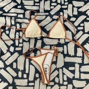 NWT Shein contrast halter binding swimsuit bikini